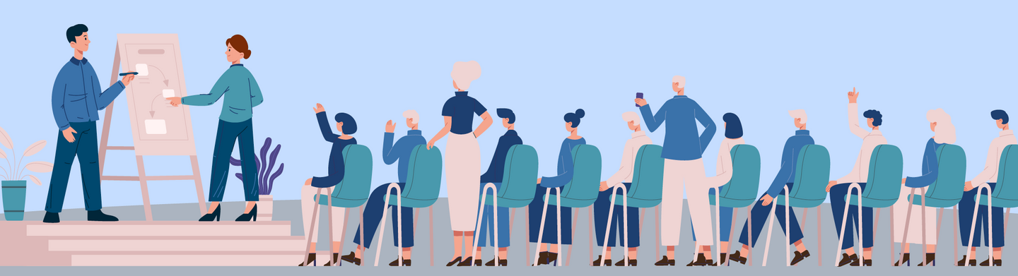 Gruppe von Menschen in einer Besprechung.